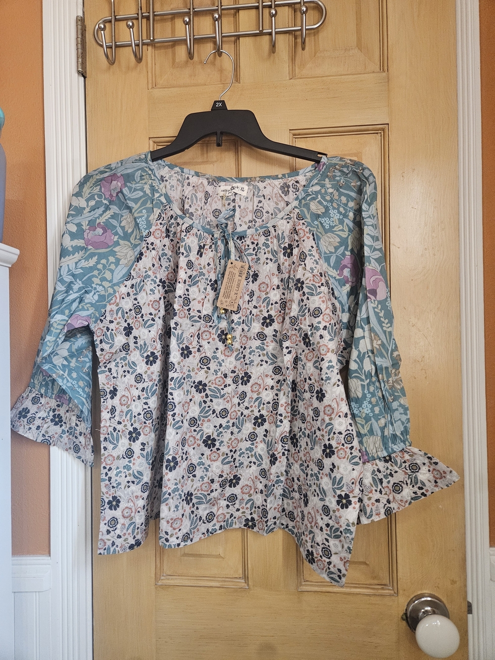 Natural Life Floral Peasant Blouse - Picture 1 of 4